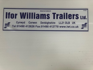 Ifor Williams Trailers  Address Sticker/decal self-adhesive  405 x 60mm